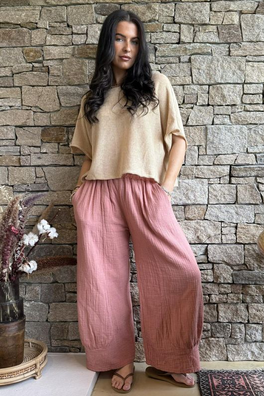 Santos Cushion Cotton Quirky Pant Soft Terracotta